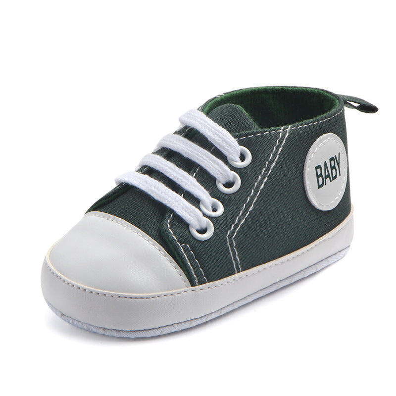 Soft-sole infant sneakers — lightweight, anti-slip shoes for first steps.