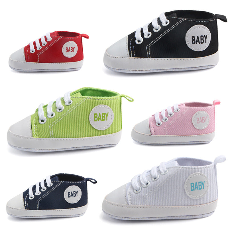 Soft-sole infant sneakers — lightweight, anti-slip shoes for first steps.