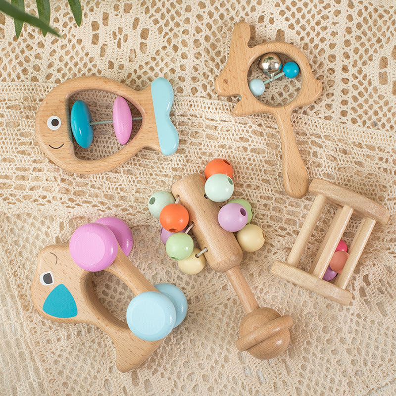 - Newborn Beech Wood Baby Toy – Montessori Educational Rattle