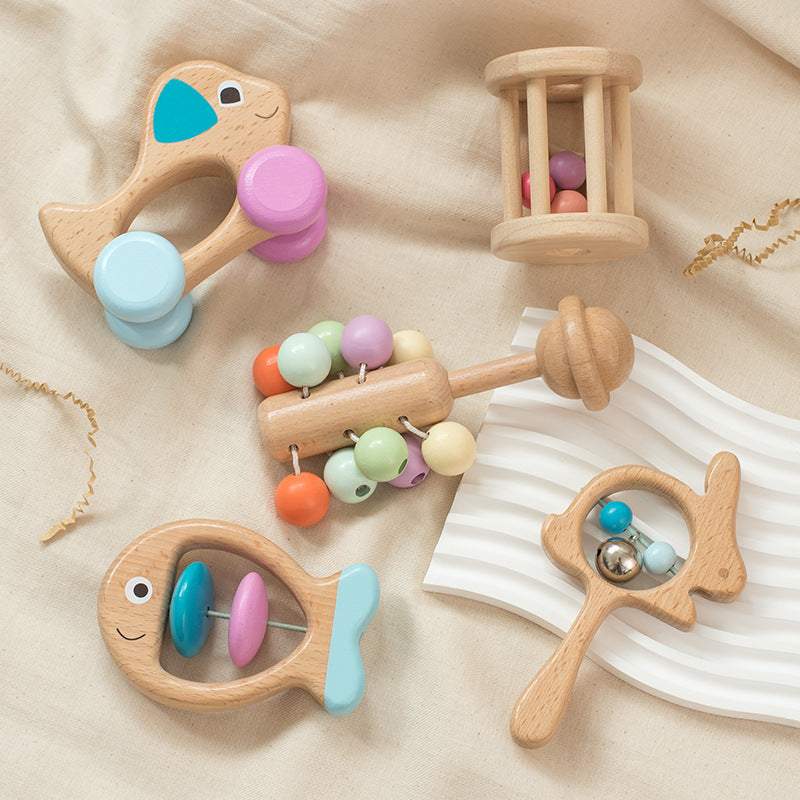 - Newborn Beech Wood Baby Toy – Montessori Educational Rattle